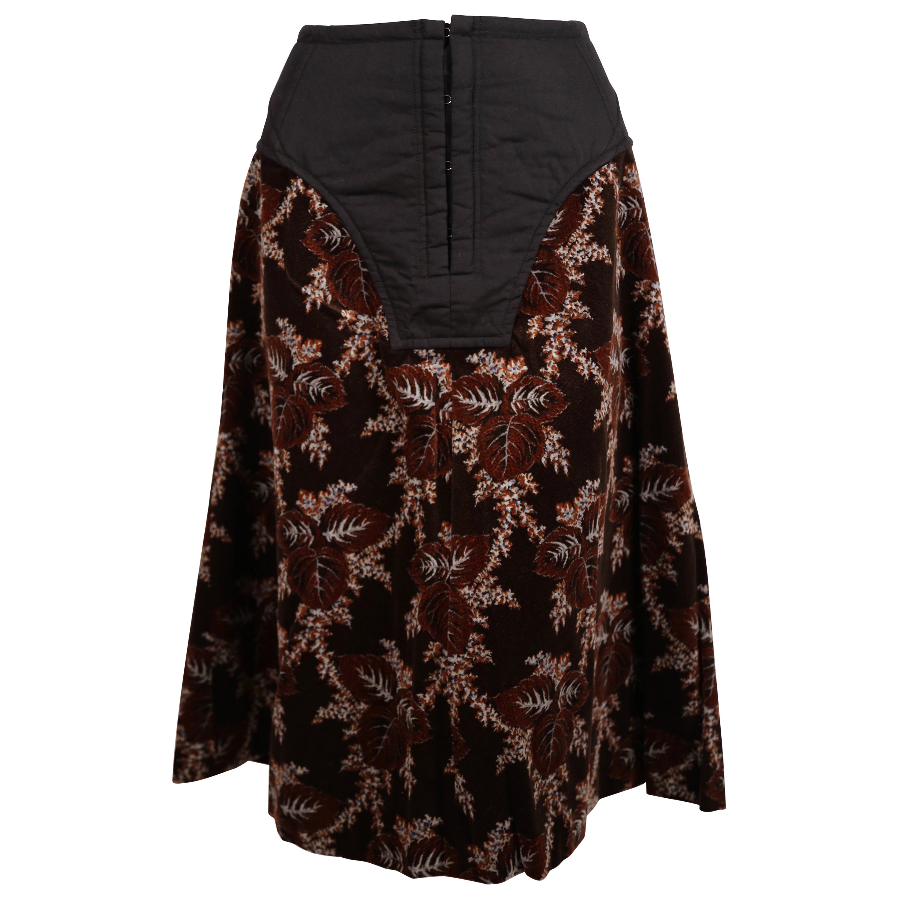 2001 COMME DES GARCONS floral velvet corset skirt     For Sale