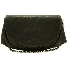 Authentic CHANEL Caviar Half Moon WOC Wallet On Chain Clutch Shoulder Bag f05 3