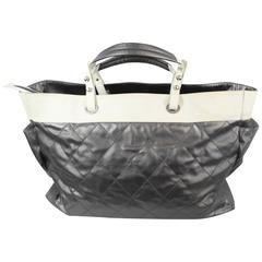 Chanel Paris Biarritz XXL Travel Bag in Silver Coated Canvas