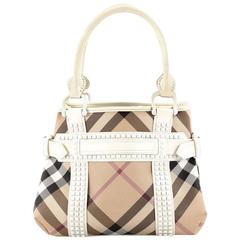 Burberry Rachel Bag Nova Check Canvas and Studded Patent Medium