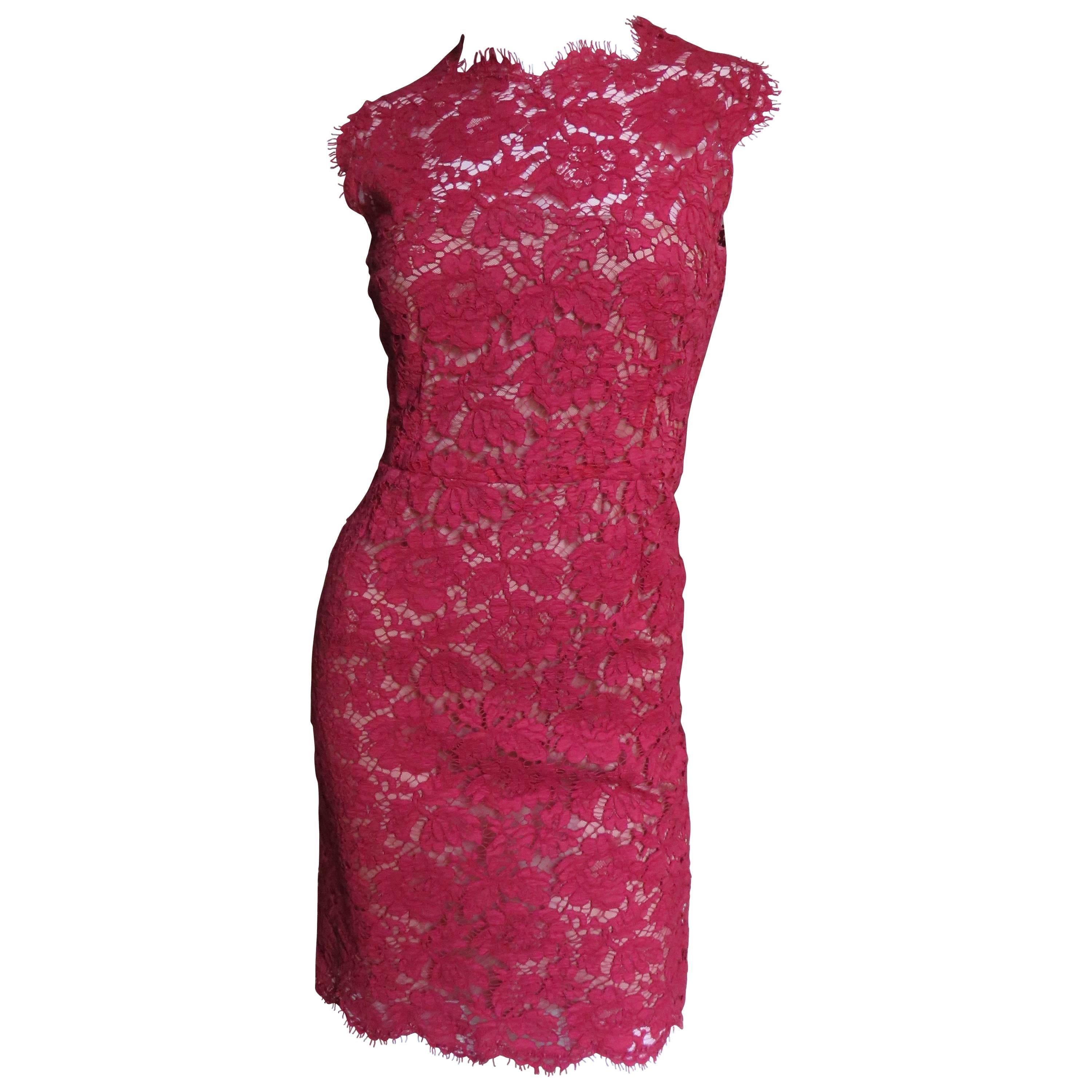 Valentino Red Lace Dress For Sale at 1stDibs | valentino red dress ...