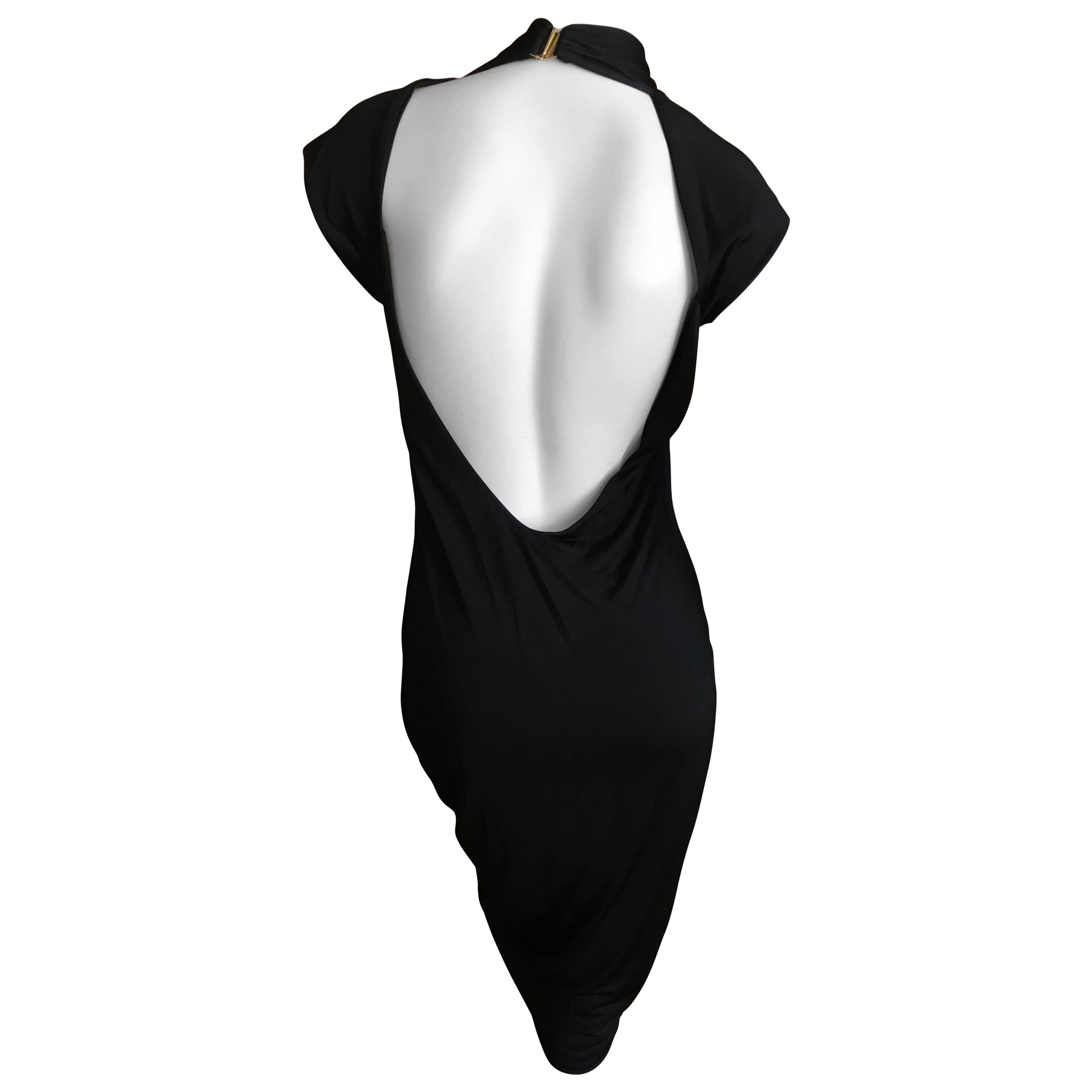 Gucci by Tom Ford Black Backless Knot Dress For Sale