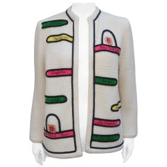 Ethel of Beverly Hills Wool Novelty Travel Sweater, C.1960