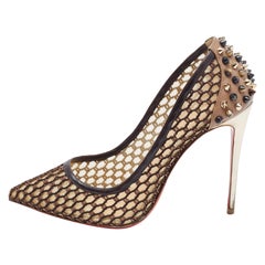 Christian Louboutin Two Tone Mesh and Leather Guni Pumps Size 38