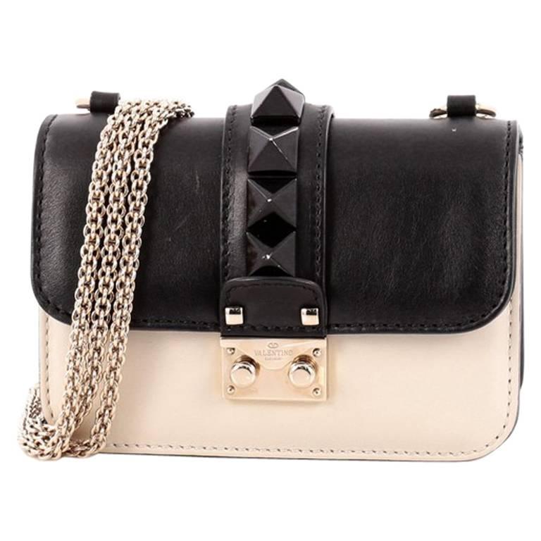 Valentino Glam Lock Shoulder Bag Leather Mini