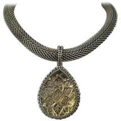 Stephen Dweck Sterling Silver Intagalo Necklace 1990s New never worn 8