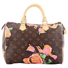 Louis Vuitton Speedy Handbag Limited Edition Monogram Canvas Roses 30