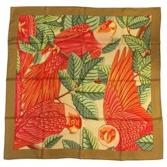 Hermes Les Perroquets in Detail Silk Twill Scarf by Joachim Metz 8