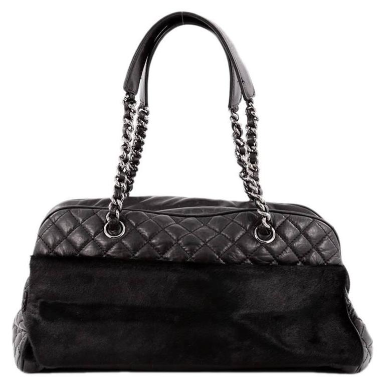 Chanel Chain Bowler Bag Quilted Calfskin and Pony Hair Large at 1stDibs