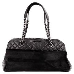 Chanel Chain Bowler Bag Quilted Calfskin and Pony Hair Large