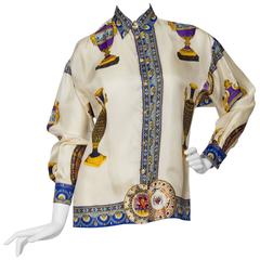 Vintage A Colourful 1990s Gianni Versace Silk Shirt