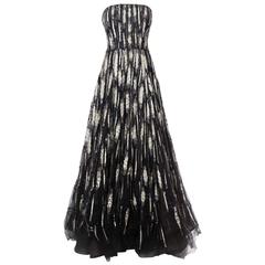 Oscar De La Renta Beaded Tulle Gown 10