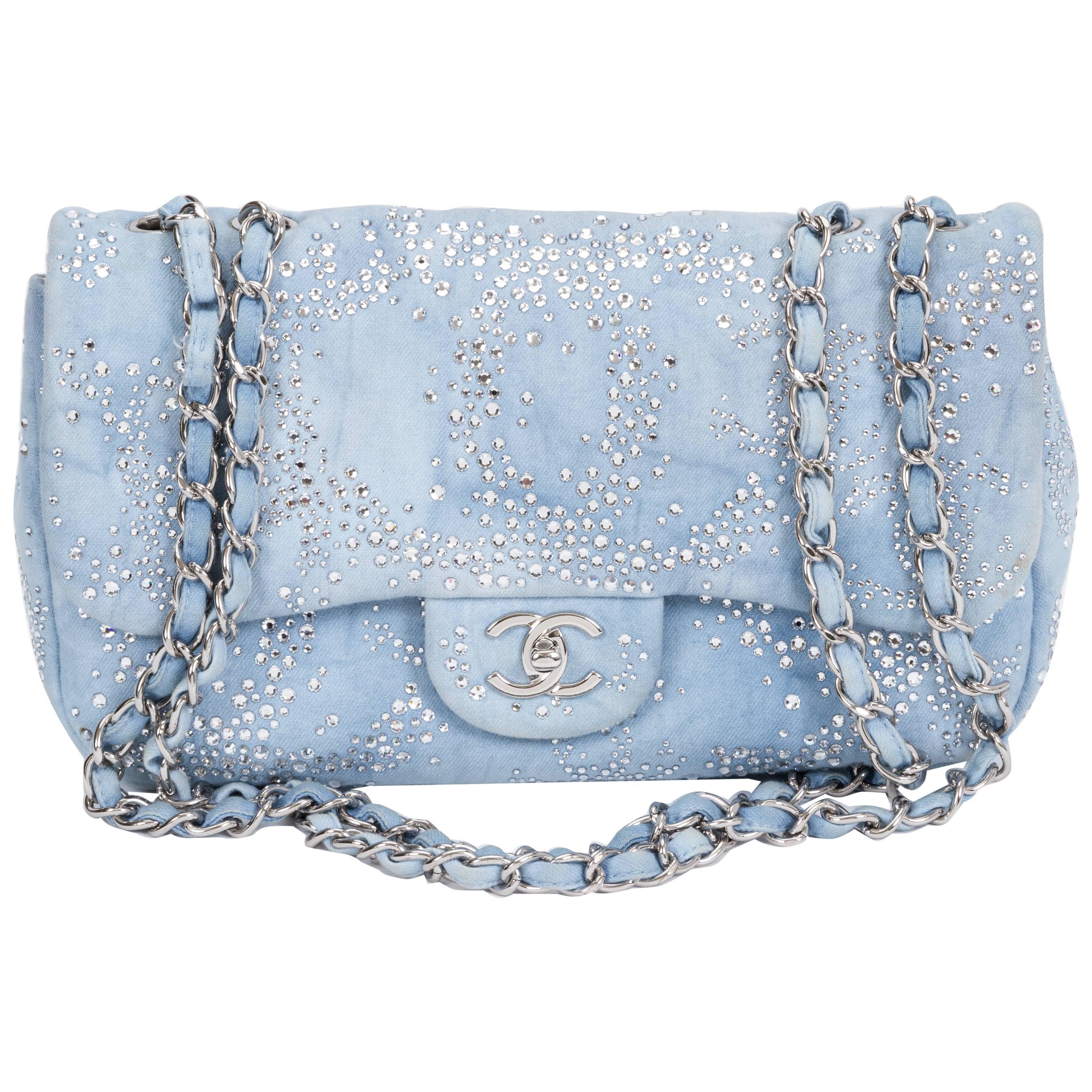 Chanel Rhinestone & Denim Flap Bag