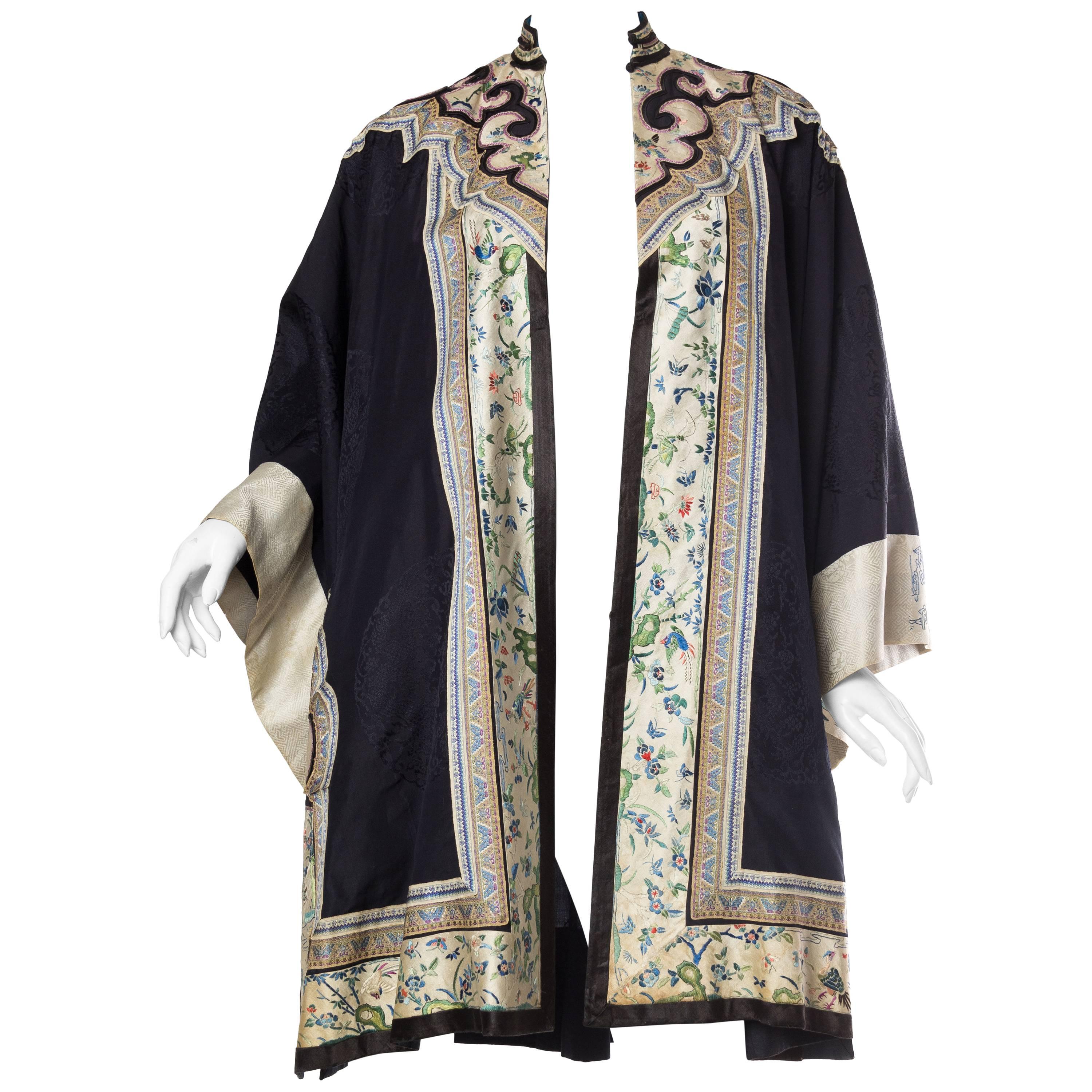 Victorian 1890'S Antique Chinese Embroidered Coat For Sale
