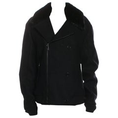 Versace Collection Black Wool Coat (US16, IT52)