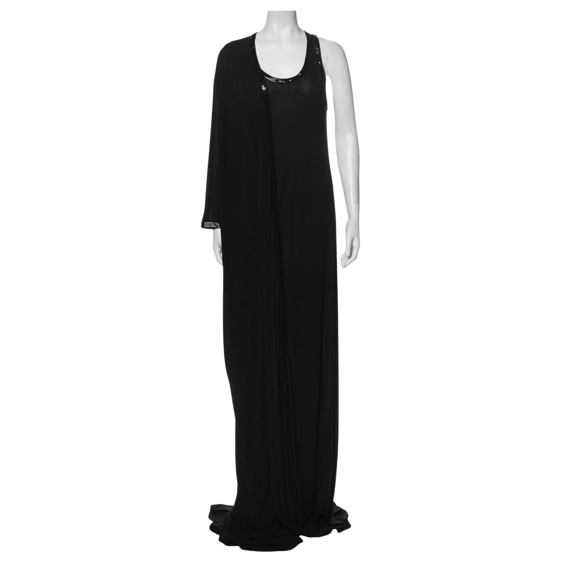 Jean Paul Gaultier Sequin Embellished Silk Long Evening Gown (US6) For Sale