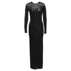 Thierry Mugler Vintage Embellished Black Long Dress (XS)