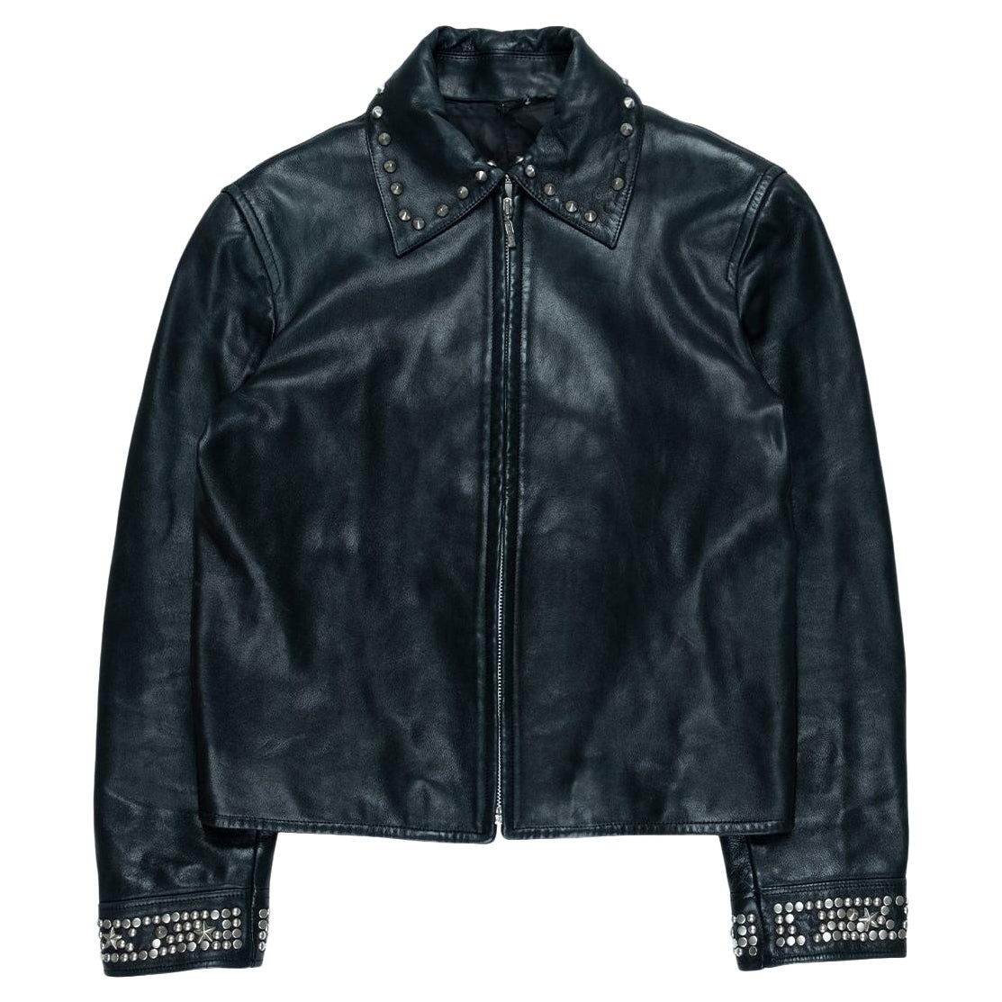 Gianni Versace Studded Leather Jacket For Sale
