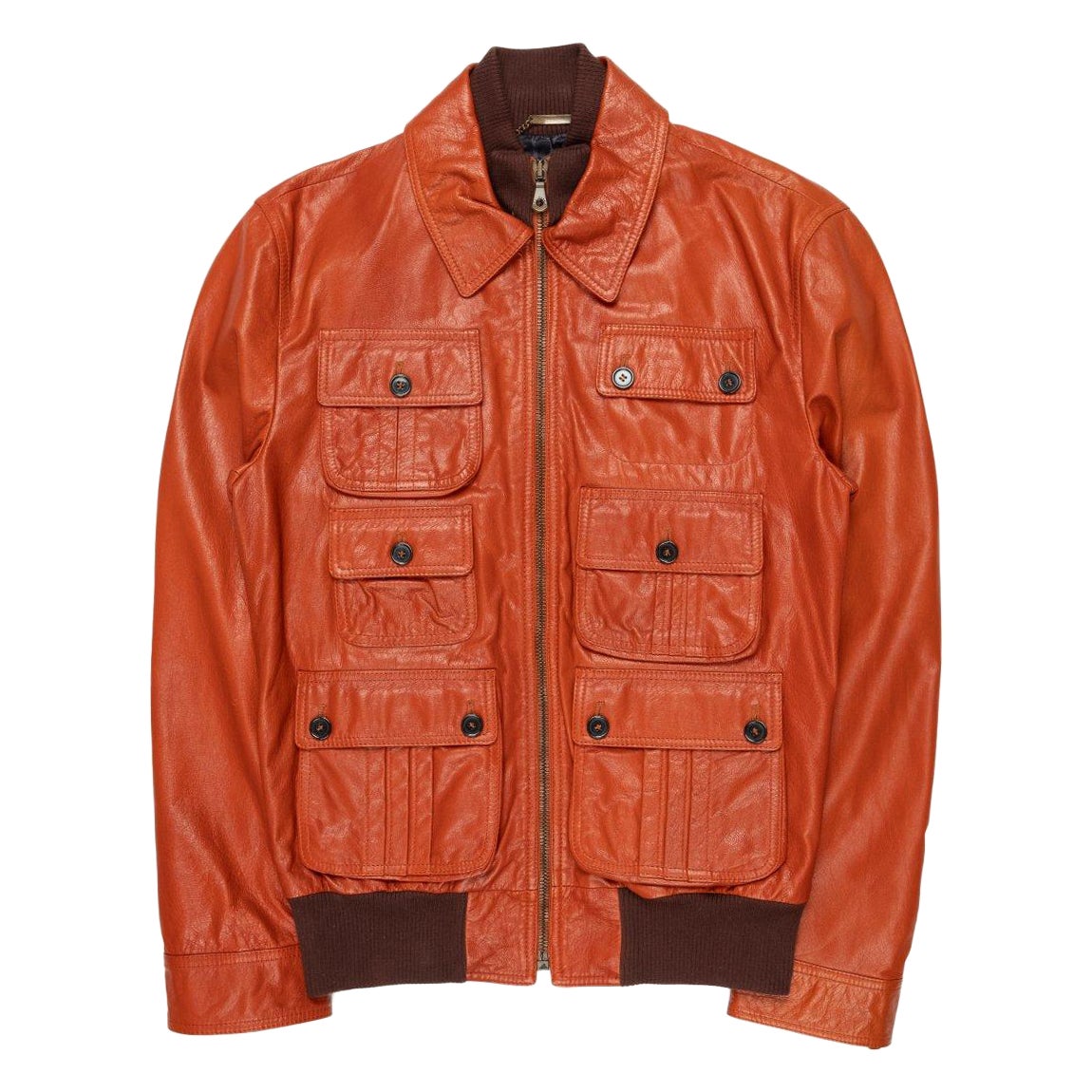 Dolce & Gabbana SS2006 Cargo Leather Jacket For Sale