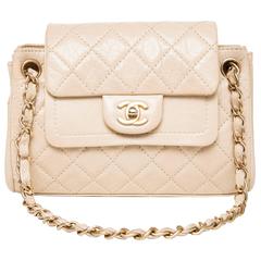 Chanel Beige Quilted Leather Sac Class Rabat Bag at 1stDibs