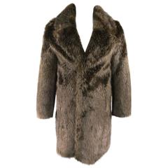 Used MAISON MARTIN MARGIELA X H & M 38 Brown Faux Beaver Fur Coat