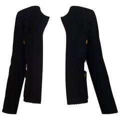 1980s Chanel Collection 26 Black Skirt Suit Pay only for the Jacket (40 Fr)