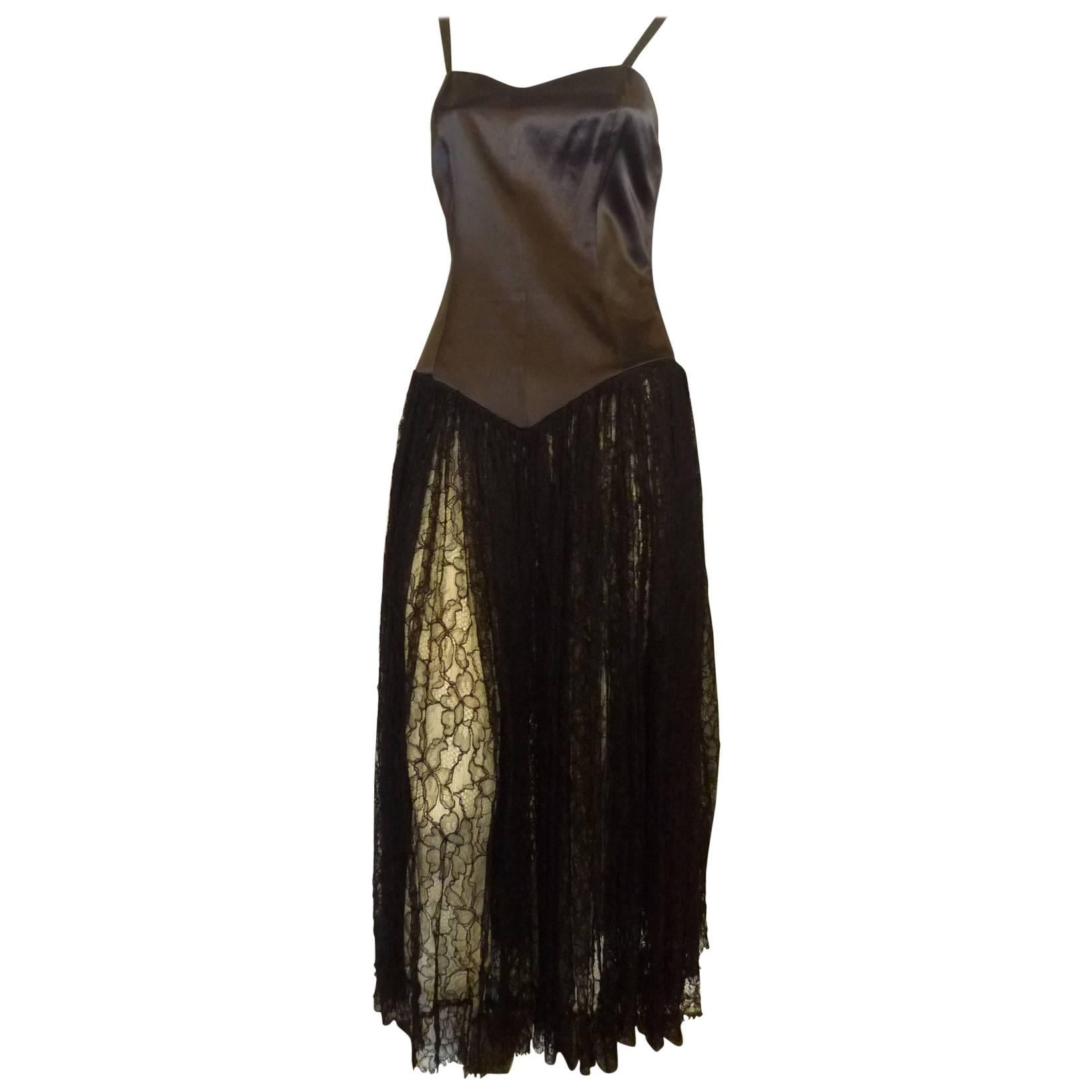 1980s Norma Kamali Black Evening Dress (8)