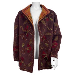 Oscar de La Renta Runway Fall 2000 Jewel tone Wool Embroidered Jacket-Size 6