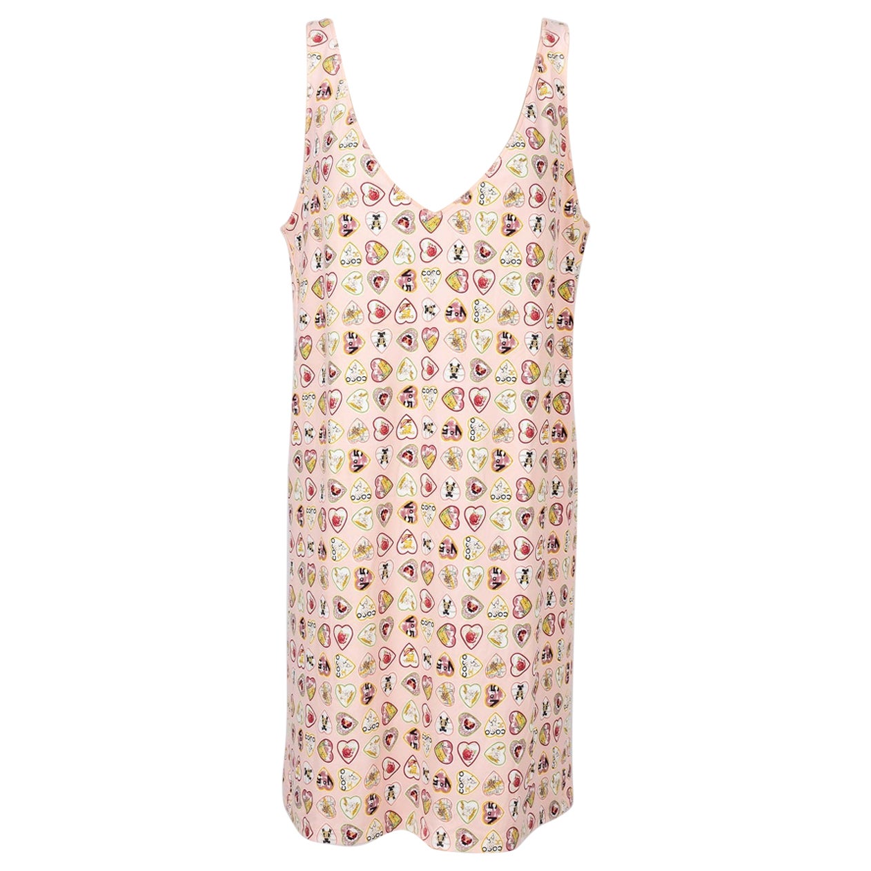 Chanel Dress with Hearts on Pink Background, 2006 For Sale