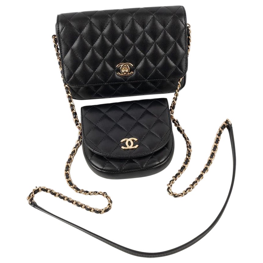 Chanel Black Quilted Lambskin Bag Side Pack, 2019