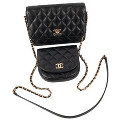 Chanel Black Quilted Lambskin Bag Side Pack, 2019