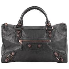 Balenciaga Work Giant Studs Handbag Leather