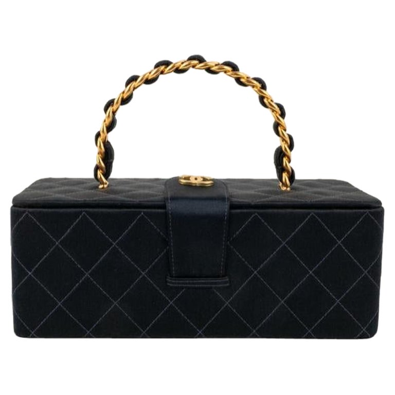 Chanel Quilted Silk Satin Bag with Golden Metal Elements, 1994/1996