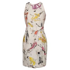 Vestido Moschino de algodón estampado con motivos multicolores, 2019