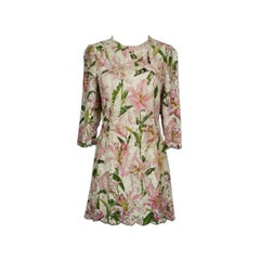 Dolce & Gabbana - Vestito in cotone con fodera in seta
