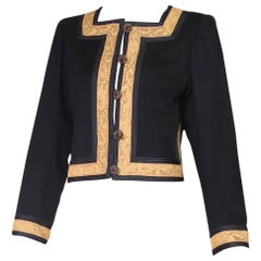 1970's Yves Saint Laurent YSL Russian Collection Jacket w/Brocade Trim