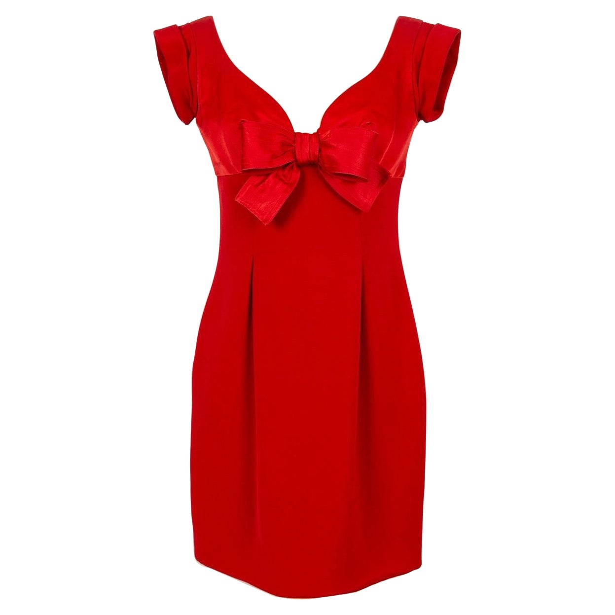 Christian Lacroix Haute Couture Kleid aus roter Seide mit Seidenfutter, 1995 im Angebot