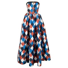 Lanvin Long Dress with Harlequin Patterns