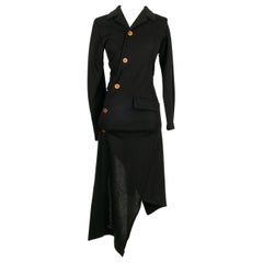 Vintage Comme Des Garçons Asymmetric Dress in Unlined Wool