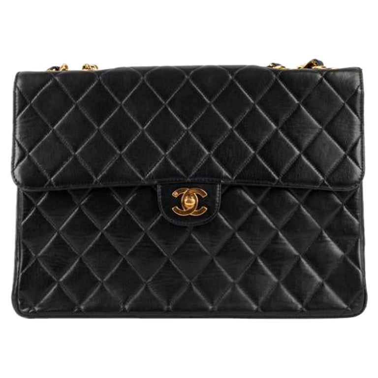 Chanel Quilted Black Leather Timeless Bag, 2000/2002 For Sale