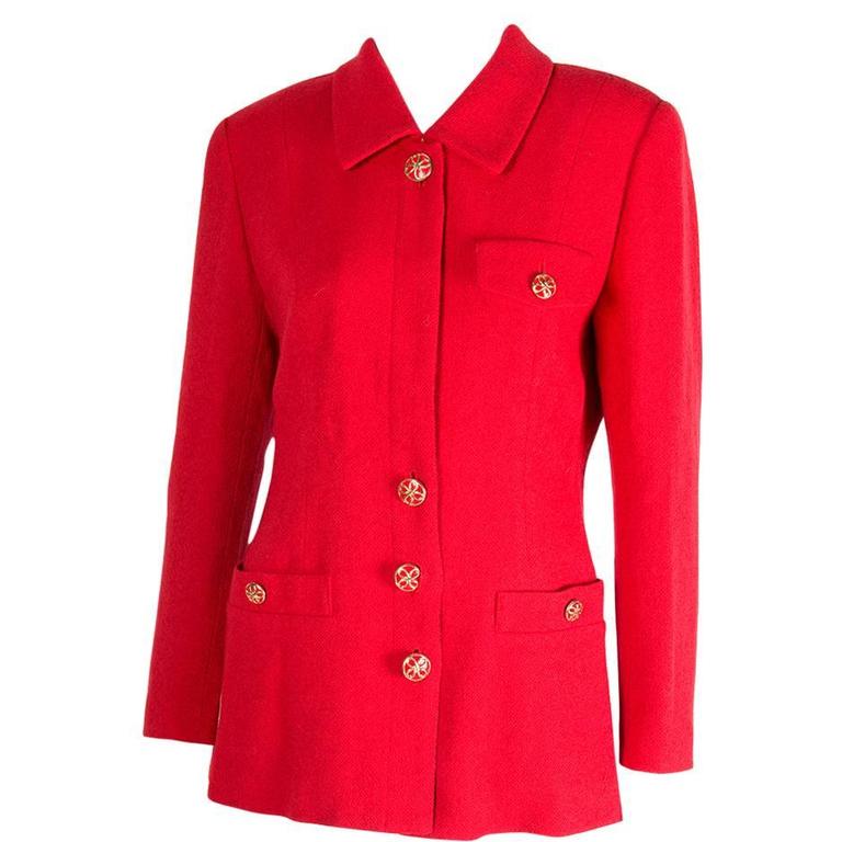 Karl Lagerfeld Classic Red Blazer For Sale at 1stDibs