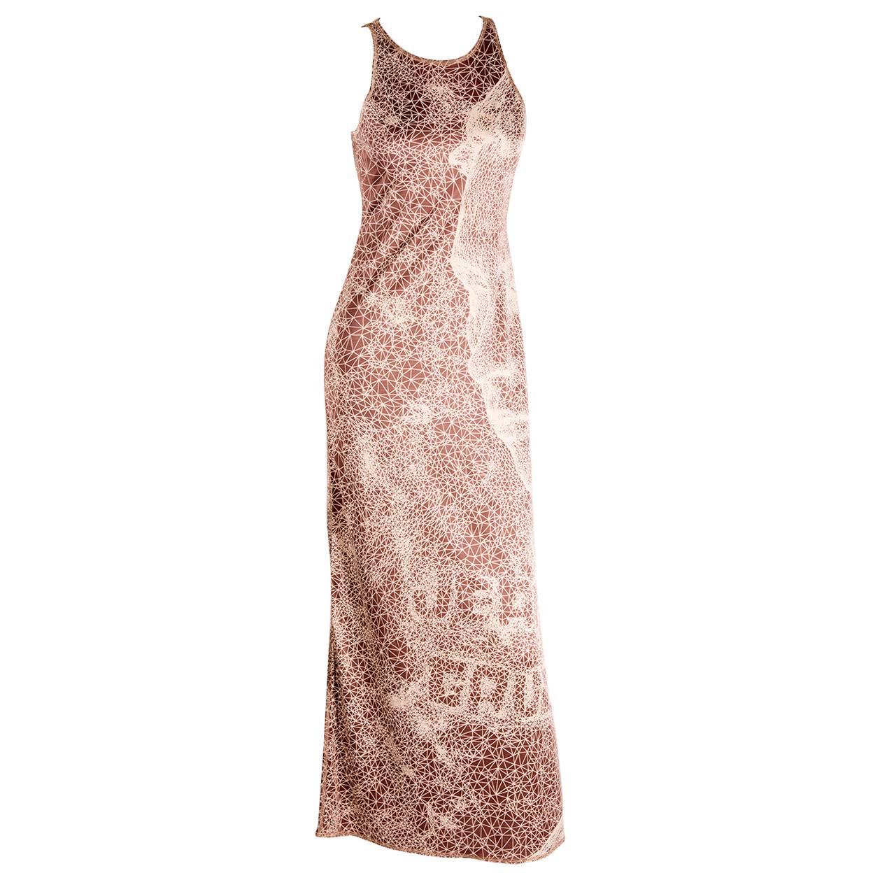 Jean Paul Gaultier 3D Mesh Face Print Dress For Sale