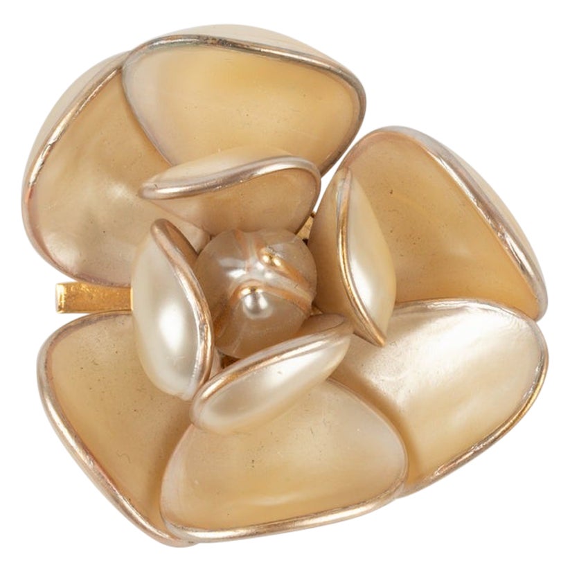 Chanel Golden Metal Camellia Brooch