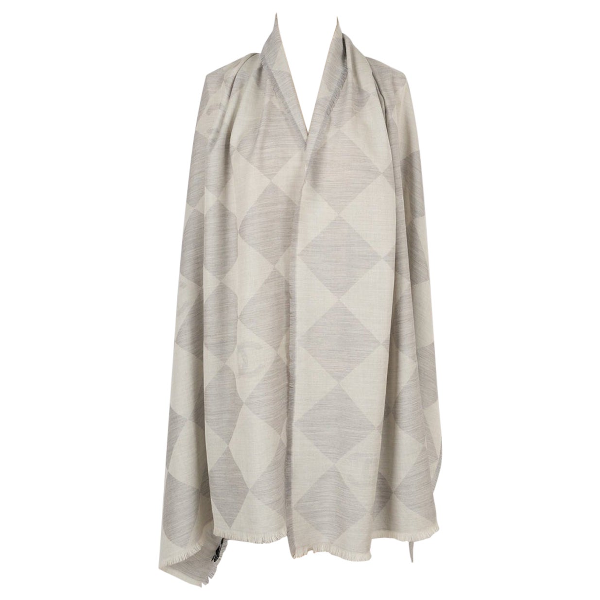 Chanel Grey-tone Cashmere Large Stole For Sale