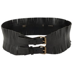 Vintage Chanel Dark-golden Metal and Leather Belt, 1999