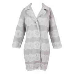 Dior Coat in Grey Wool and White Lace