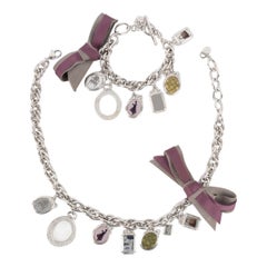 Dior Set aus Halskette und einem Armband aus versilbertem Metall