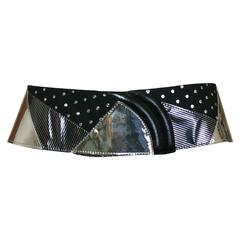 Vintage Krizia Pieced Metallic Hip Belt