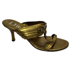 Christian Dior Bronze Leather Sandal -Size 38