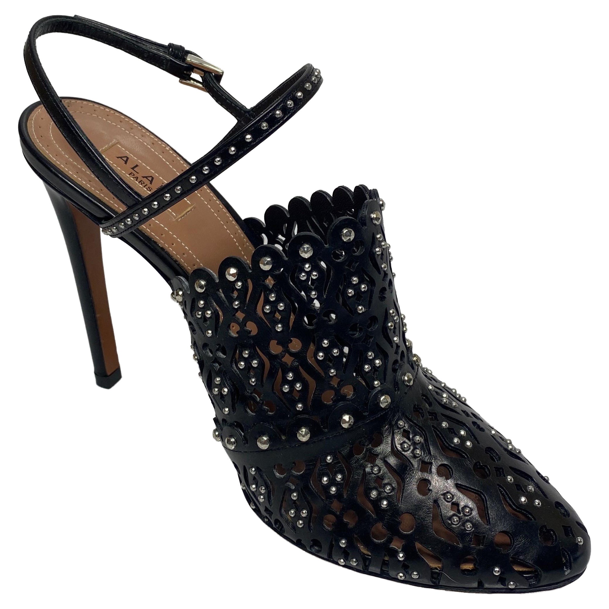 Alaia Black “Bottines” slingback heels - Size 37.5 For Sale